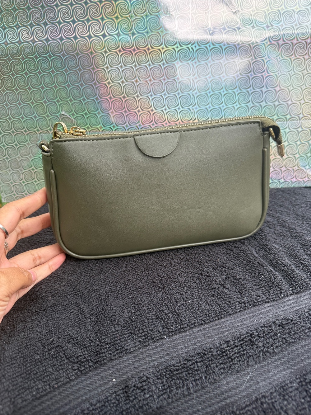 Olive Green Women’s Crossbody Bag - Minimal Leather Pouch